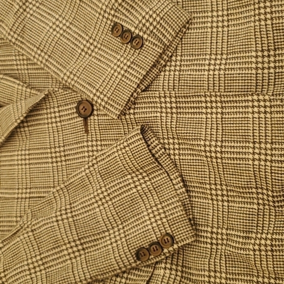 Vintage JH Collectibles Wool Blend Plaid Suit Sz 8 Gray Cream - Picture 5 of 16